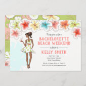 独身最後のビーチウィークエンド招待状 招待状 (正面/裏面)