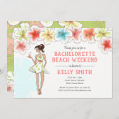 独身最後のビーチウィークエンド招待状 招待状 (正面/裏面)