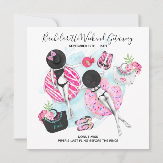 独身最後のビーチウィークエンド招待 セーブザデート (正面)