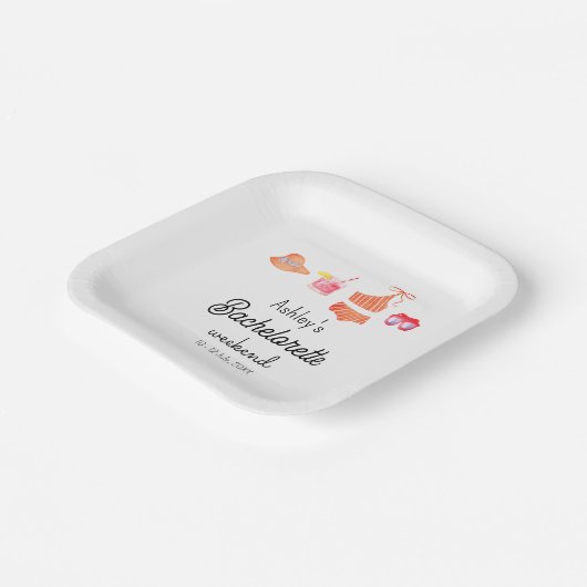 独身最後のビーチバケーションウィークエンド ペーパープレート (傾斜あり)