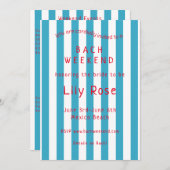 独身最後のビーチパーティー招待状と予定表 招待状 (正面/裏面)