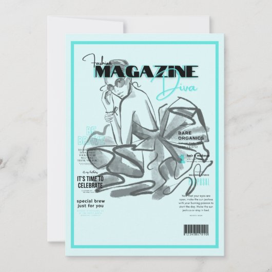 独身最後のファッション雑誌招待状 招待状 (正面)