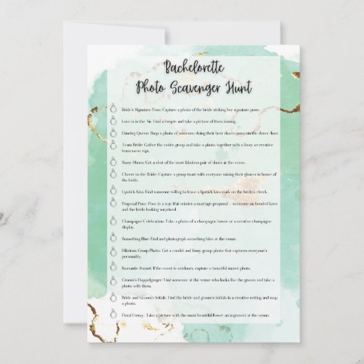 独身最後の写真宝探し 招待状 (正面)