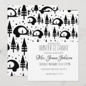 独身最後の夜のキャンプ　マウンテン　ウィンター 招待状 (正面/裏面)