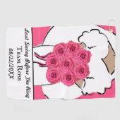 独身最後の夜のゴルフ ピンクのバラ 個人用 ゴルフタオル (横)