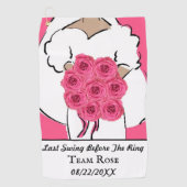 独身最後の夜のゴルフ ピンクのバラ 個人用 ゴルフタオル (正面)