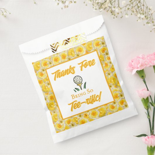 独身最後の夜のゴルフ 黄色の花をカスタマイズ フェイバーバッグ (封をした状態)