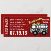 独身最後の夜のバスパス 招待状 (正面/裏面)