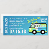 独身最後の夜のバスパス 招待状 (正面/裏面)