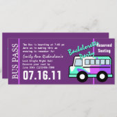 独身最後の夜のバスパス 招待状 (正面/裏面)