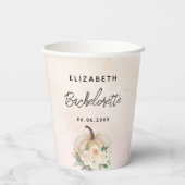 独身最後の夜のパンプキン秋のクリームローズゴールド 紙コップ (裏面)