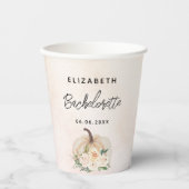 独身最後の夜のパンプキン秋のクリームローズゴールド 紙コップ (正面)