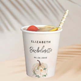 独身最後の夜のパンプキン秋のクリームローズゴールド 紙コップ