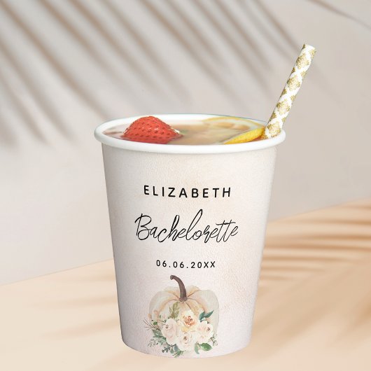 独身最後の夜のパンプキン秋のクリームローズゴールド 紙コップ