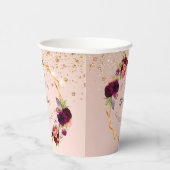独身最後の夜のラベンダーゴールドグリッター花の名前 紙コップ (右)