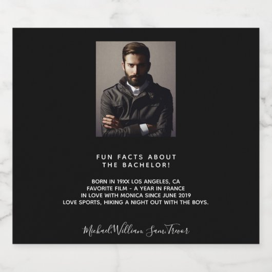 独身最後の夜の写真 面白い事実 プロフィール 黒い友達 リキュールボトルラベル (シングルラベル)