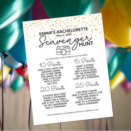 独身最後の夜の宝探しゲーム パーティー, 結婚前のお別れパーティー 案内ポストカード