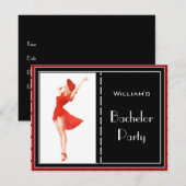独身最後の夜の招待状 赤 黒 白 2 招待状 (正面/裏面)
