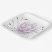 独身最後の夜の葉とピンクの蓮の花パーティー ペーパープレート (傾斜あり)