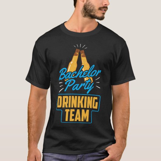 独身最後の夜の飲み会チーム 新郎 新婦 1 Tシャツ (正面)