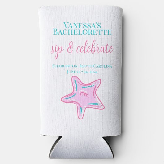 独身最後の夜の飲み会&お祝い カスタムビーチ スリム缶クーラー (正面)