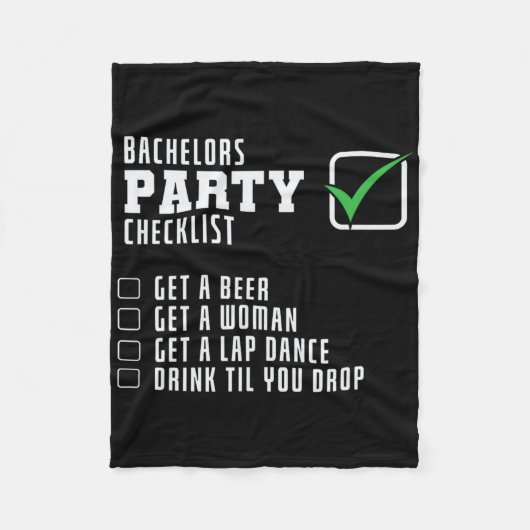 独身最後の夜チェックリスト フリースブランケット (正面)