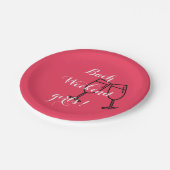 独身最後の夜ピンクペーパープレート ペーパープレート (アングル)