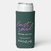 独身最後の夜会スクリプト 現代風 グリーン スリム缶クーラー (Seltzer裏面)