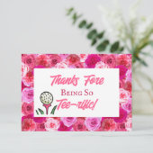 独身最後の夜会 ブライダルシャワー ゴルフ ピンク 花 サンキューカード (スタンド正面)