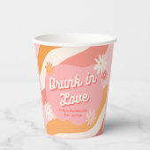独身最後の夜会 レトロ ピンク 恋に酔って 紙コップ (正面)