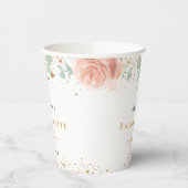 独身最後の夜会　ローズゴールドの花　ユーカリ 紙コップ (左)