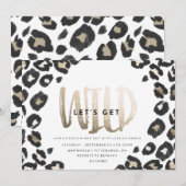 独身最後の夜会 招待状 // ヒョウ柄 (正面/裏面)