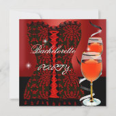独身最後の夜会 赤いコルセット 黒ワイン 招待状 (正面)