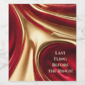 独身最後の夜会- 赤と金- ワインラベル (シングルラベル)