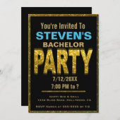 独身最後の夜招待状 | ゴールド 招待状 (正面/裏面)