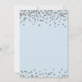 独身最後の夜 シルバー グリッター コンフェッティ アイス ブルー 招待状 (裏面)