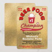 独身最後の夜 ビアポン 招待状 (正面/裏面)