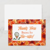 独身最後の夜 ブライズシャワー ゴルフ ピンクオレンジ サンキューカード (正面/裏面)