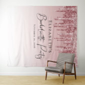 独身最後の夜 ローズゴールド ピンク グリッター オーダーメイド タペストリー (インサイチュ(横))