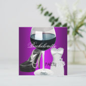 独身最後の夜 ワインマゼンタブラックドレス 招待状 (スタンド正面)