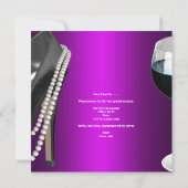 独身最後の夜 ワインマゼンタブラックドレス 招待状 (裏面)