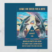 独身最後の夜 - 宝石を求めてジャンプするサメ - 招待状 (正面/裏面)