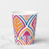 独身最後の夜 明るいカラフルなピンク 青 & 黄色 紙コップ (裏面)