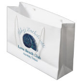 独身最後の夜 海岸 クラブ 青い貝殻 ネーム ラージペーパーバッグ (正面アングル)