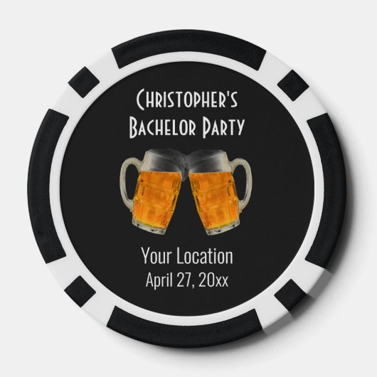 独身最後の夜 現代の結婚式の引出物 ビール 乾杯 ポーカーチップ (裏面)