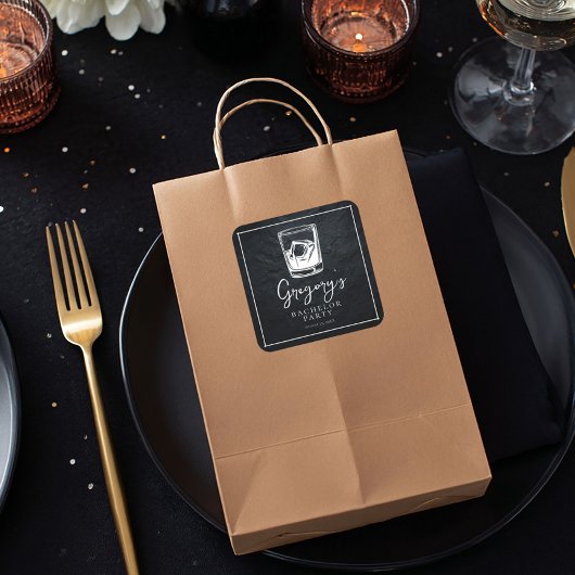 独身最後の夜 現代風 おしゃれ スクエアシール