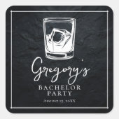 独身最後の夜 現代風 おしゃれ スクエアシール (正面)