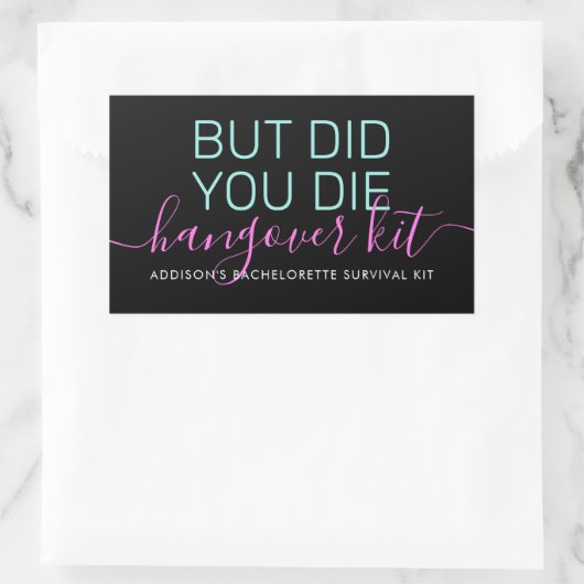 独身最後の夜 生存 回復 酔い覚ましキット 長方形シール (バッグ)