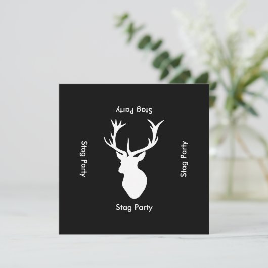 独身最後の夜 - 結婚式前夜パーティー 黒白 招待状 (スタンド正面)