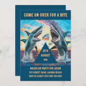 独身最後の夜 - 輝く宝石をめぐる鮫の飛躍 - 招待状 (正面/裏面)